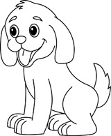 Puppy Dog Black White Clipart