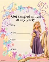 10 Inviti Per Festa Di Compleanno Per Bambini Di Rapunzel