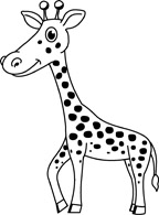 giraffe black white outline