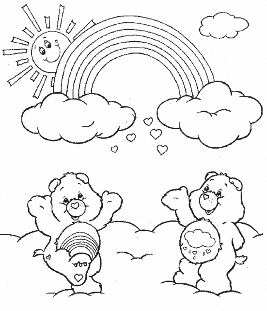 disegni per bambini orsetti del cuore sulle nuvole