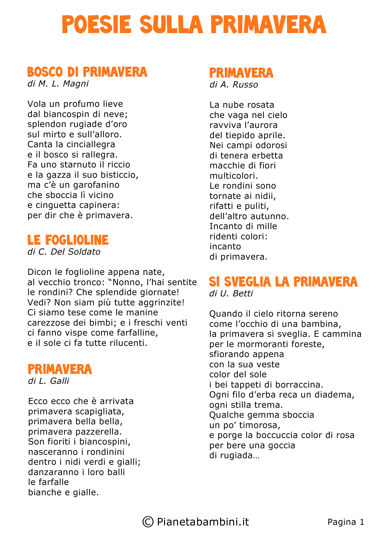 5 Poesie Sulla Primavera Scuola Primaria Mamme Magazine