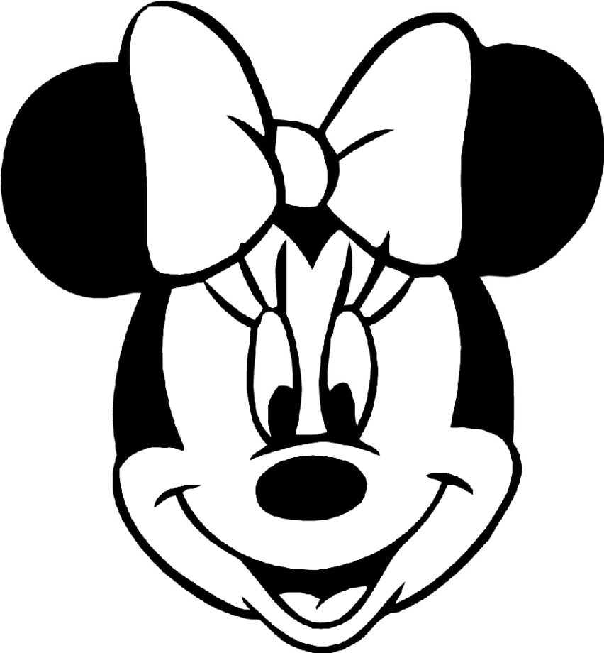 disegno faccia di minnie da colorare