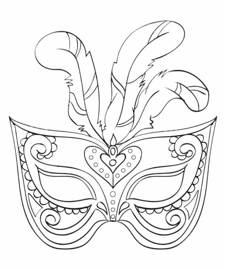 disegni da colorare carnevale maschere facili